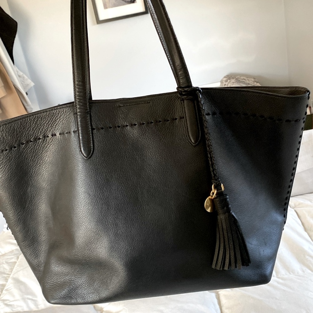 Cole Haan black leather tote in beautiful condition, super clean